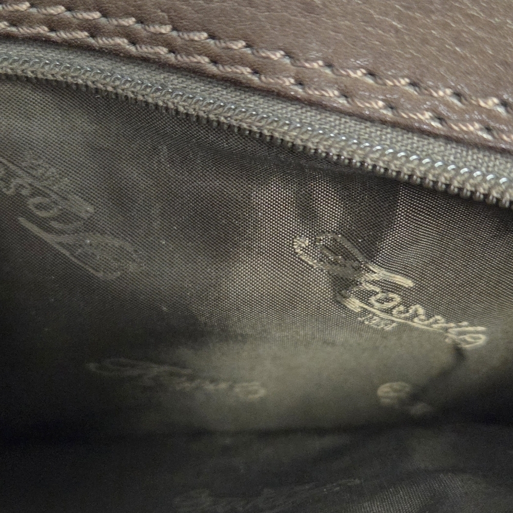 Vintage Y2K Fossil New American Classic Key Brown Leather Crossbody Purse Bag - Picture 4 of 16
